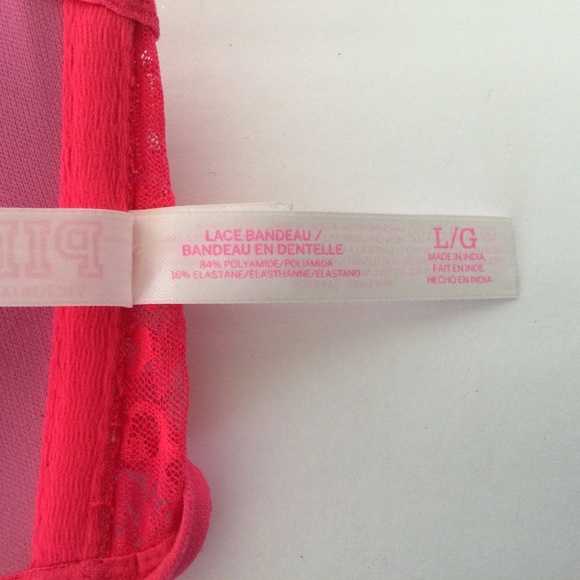 VICTORIAS SECRET PINK LACE BANDEAU BRA NWOT - Picture 5 of 8